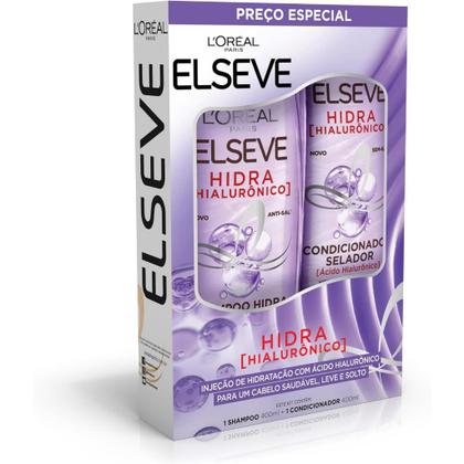 Imagem de Kit L'Oréal Paris Elseve Shampoo 400ml + Condicionador 400ml Hidra Hialurônico Hidratação Profunda
