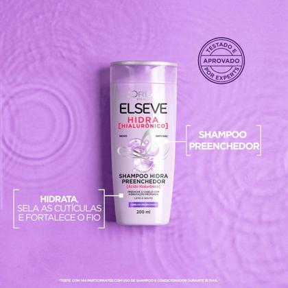 Imagem de Kit L'Oréal Paris Elseve Shampoo 400ml + Condicionador 400ml Hidra Hialurônico Hidratação Profunda