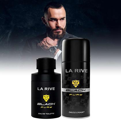 Imagem de Kit La Rive Black Fury Masculino 75ml + Deo 150ml