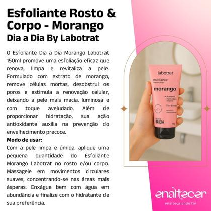 Imagem de Kit Labotrat Dia a Dia Morango Hidratante Esfoliante Sabonete e Body Splash Pele Macia Cuidado Pessoal