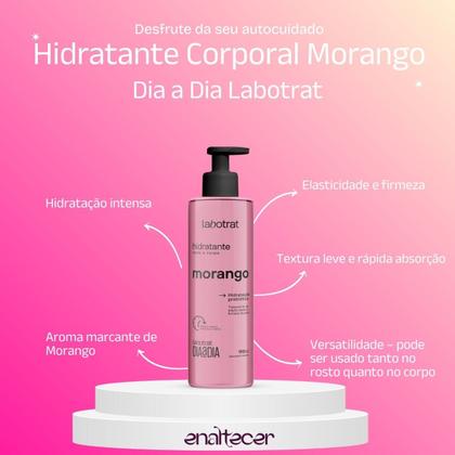 Imagem de Kit Labotrat Dia a Dia Morango Hidratante Esfoliante Sabonete e Body Splash Pele Macia Cuidado Pessoal