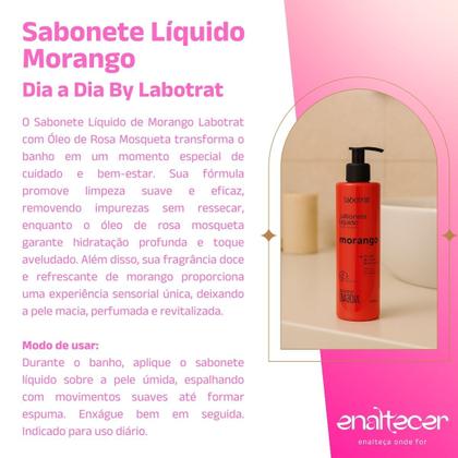 Imagem de Kit Labotrat Dia a Dia Morango Hidratante Esfoliante Sabonete e Body Splash Pele Macia Cuidado Pessoal