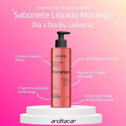 Imagem de Kit Labotrat Dia a Dia Morango Hidratante Esfoliante Sabonete e Body Splash Pele Macia Cuidado Pessoal