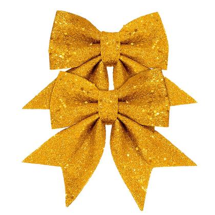 Imagem de Kit Laço Com Glitter Casa Ambiente com 2 Unidades 13cm - Item Sortido