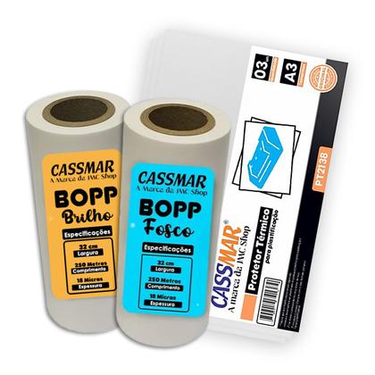 Imagem de Kit Laminadora Aurora A3 + 02 BOPP A4 Brilho e Fosco 110V