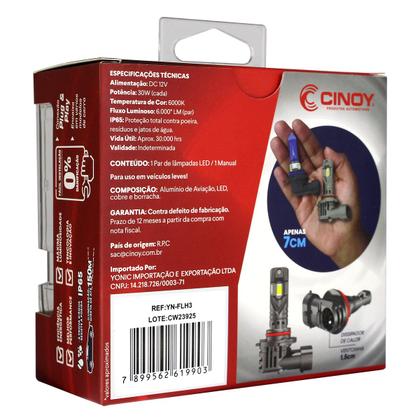 Imagem de Kit Lâmpada Super LED Cinoy Star Mini Zoom 6000K Branco Puro Design 11 Plug Play Alta Durabilidade H1, H3, H4, H7, H11, H27, 9005, 9006, 9012