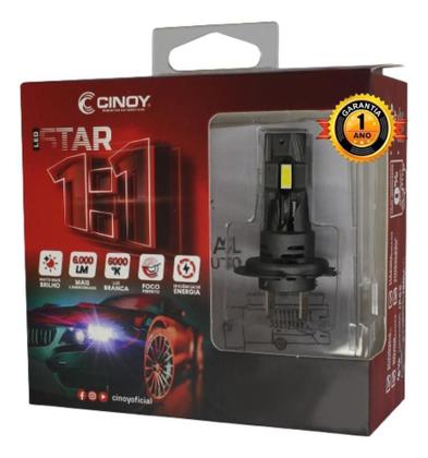 Imagem de Kit Lâmpada super Led Star Farol 6000 lumens 12v 24v H1 H3 H7 H8 H11 H27 9006 Plug & play