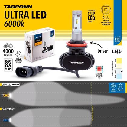 Imagem de Kit Lampada Ultra Led Premium 6000K Tarponn H8 8000Lm 40W