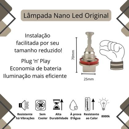 Imagem de Kit Lâmpadas de Led Code Nano Micro 8000k Farol Milha Amarok 2017 2018 2019 2020 2021 2022 2023 2024