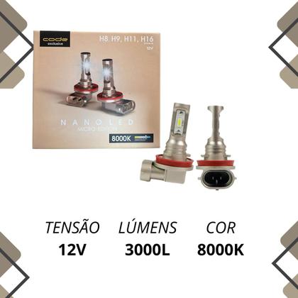 Imagem de Kit Lâmpadas de Led Code Nano Micro 8000k Farol Milha Amarok 2017 2018 2019 2020 2021 2022 2023 2024