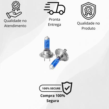 Imagem de Kit Lâmpadas Halógena Super Branca Farol baixo H7 para Gol G5 Foco Duplo 2008 2009 2010 2011 1012