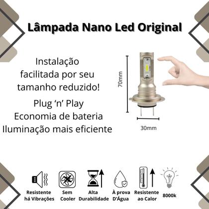 Imagem de Kit Lâmpadas Led Code Nano Micro 8000k Farol Baixo Astra 2003 2004 2005 2006 2007 2008 2009 até 2012