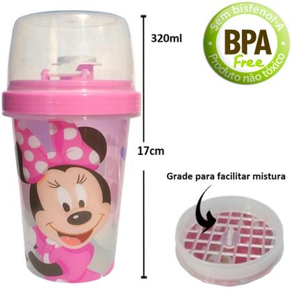 Imagem de Kit Lanche Escolar C/ Garrafinha 320ml Infantil Minnie Rosa