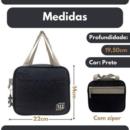 Imagem de Kit Lancheira Térmica e Pote Marmita 900ml 3 Camadas Azul Lancheira Fitness Trabalho Escola Almoço