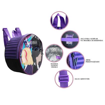 Imagem de Kit Lancheira Térmica + Estojo Escolar Duplo Wandinha