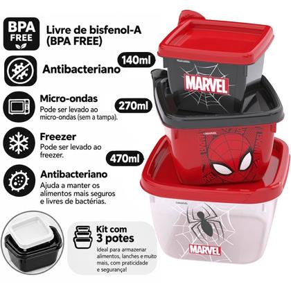 Imagem de Kit Lancheirinha Infantil Homem Aranha Lanche Alimentação