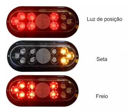 Imagem de Kit Lanterna De Led Carretinha Com Duas Luz De Placa Cristal