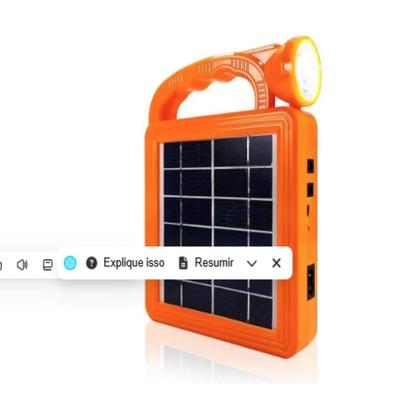 Imagem de Kit Lanterna Led Solar Recarregavel Power Bank Lampada Emergencia Extra Usb Luz Portatil 500ma 5v 1a Farol Camping Lumin
