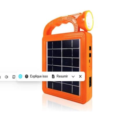 Imagem de Kit lanterna led solar recarregavel power bank lampada emergencia extra usb luz portatil 500ma 5v 1a