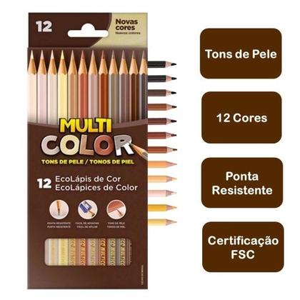 Imagem de Kit Lápis De Cor Multicolor (12 Tons Pele + 12 Tradicionais + 10 Pastel) Faber-Castell