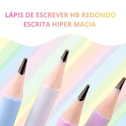 Imagem de Kit Lápis de Escrever HB Pastel de Resina Plástica Reciclada Redondo com Borracha - BRW