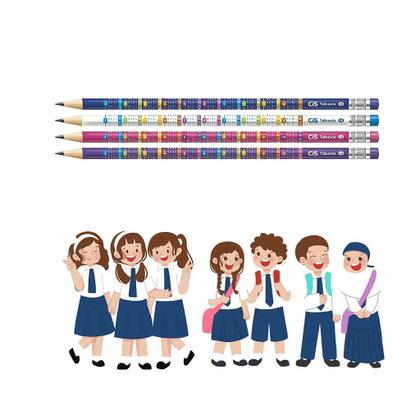 Imagem de Kit Lápis De Escrever Tabuada com borracha no Topo- 4 Unidades