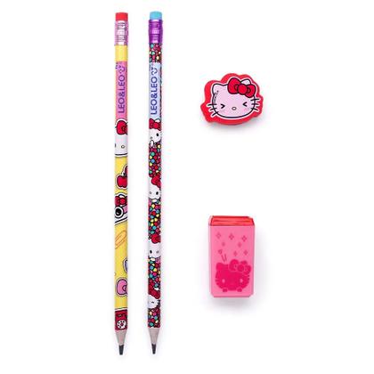 Imagem de Kit Lápis Hb Hello Kitty 2 Lapis/Apontador/Borracha Leonora