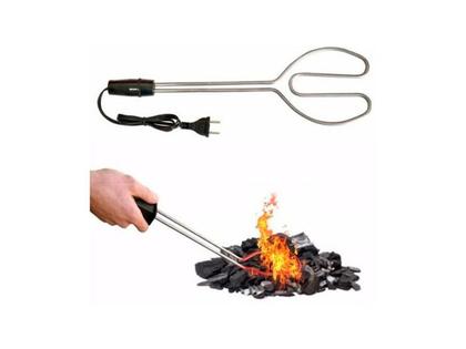 Imagem de Kit Lareira Ferro Envelhecida Acendedor 110v Fole Espalhador