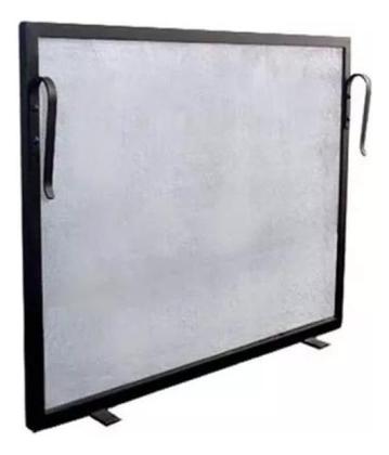 Imagem de Kit Lareira Tela 80x60, Grelha E Acessorios Argola Preto Chales e Lareiras