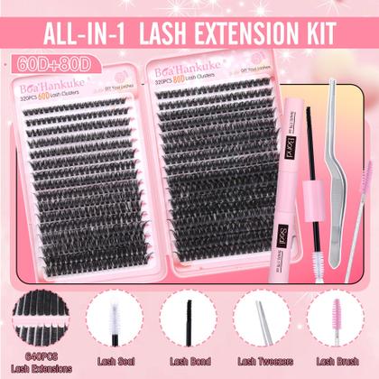 Imagem de Kit Lash Clusters Boahankuke D Curl Volume, extensão de cílios