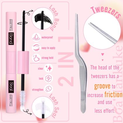 Imagem de Kit Lash Clusters Boahankuke D Curl Volume, extensão de cílios