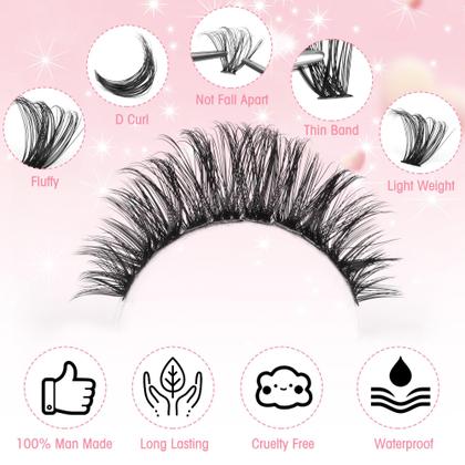 Imagem de Kit Lash Clusters Boahankuke D Curl Volume, extensão de cílios