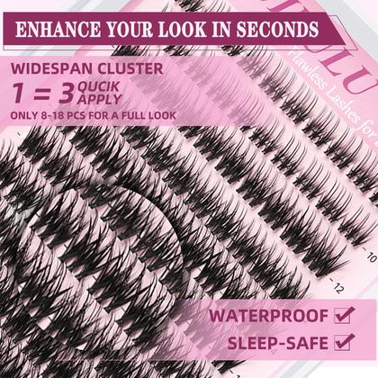 Imagem de Kit Lash Clusters UILULU, extensão Mix D Curl DIY de 10-18 mm