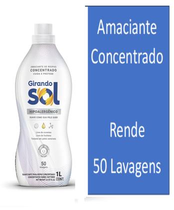 Imagem de Kit Lava Roupas + Amaciante Hipoalergênico Girando Sol 1 Lt