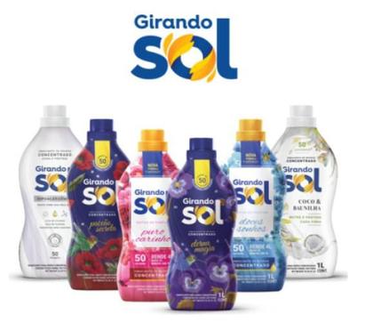 Imagem de Kit Lava Roupas + Amaciante Hipoalergênico Girando Sol 1 Lt