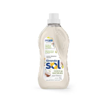 Imagem de Kit Lava Roupas Sabão Líquido 1 Litro Coco Baunilha  + Amaciante Concentrado 1 Litro Doces Sonhos - Girando Sol