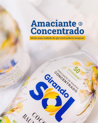 Imagem de Kit Lava Roupas Sabão Líquido 1 Litro Coco Baunilha  + Amaciante Concentrado 1 Litro Doces Sonhos - Girando Sol