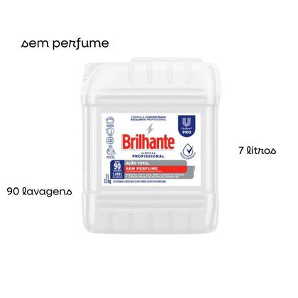 Imagem de Kit Lava Roupas Sem Perfume 7L Brilhante + Amaciante Comfort Puro Cuidado 5L