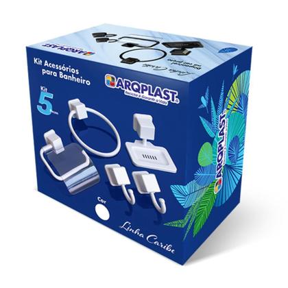 Imagem de Kit lavabo acessorios banheiro 5 peças porta toalha porta papel higienico saboneteira luxo