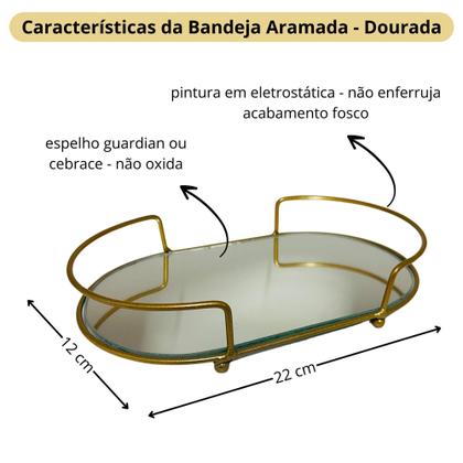 Imagem de Kit Lavabo Banheiro Com Difusor Saboneteira e Bandeja Super Luxo Preto Com Dourado