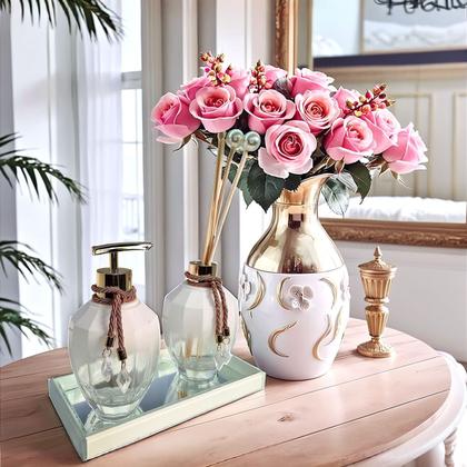 Imagem de Kit Lavabo Banheiro Completo Branco com Bandeja Luxo