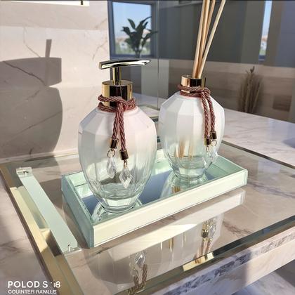 Imagem de Kit Lavabo Banheiro Completo Branco com Bandeja Luxo