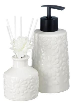 Imagem de Kit Lavabo Banheiro Difusor Aromatizador Saboneteira Líquida