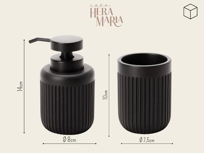 Imagem de Kit Lavabo Banheiro Dispenser Sabonete Líquido Porta Escova