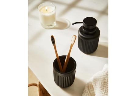 Imagem de Kit Lavabo Banheiro Dispenser Sabonete Líquido Porta Escova