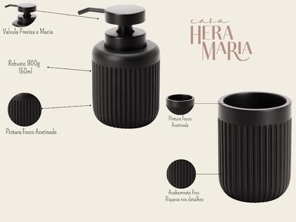 Imagem de Kit Lavabo Banheiro Dispenser Sabonete Líquido Porta Escova