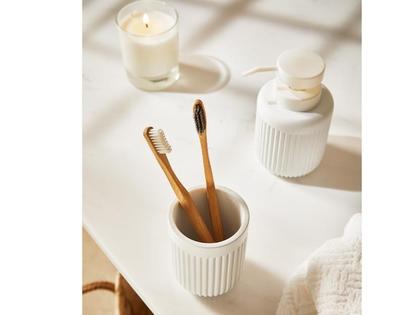 Imagem de Kit Lavabo Banheiro Dispenser Sabonete Líquido Porta Escova