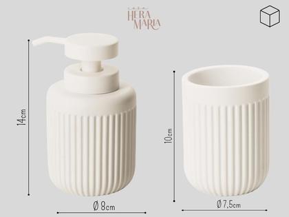 Imagem de Kit Lavabo Banheiro Dispenser Sabonete Líquido Porta Escova