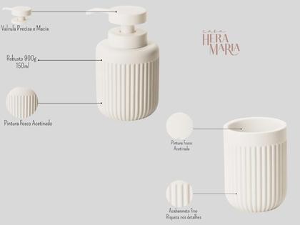 Imagem de Kit Lavabo Banheiro Dispenser Sabonete Líquido Porta Escova