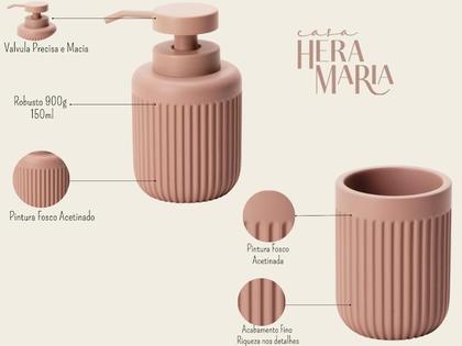 Imagem de Kit Lavabo Banheiro Dispenser Sabonete Líquido Porta Escova